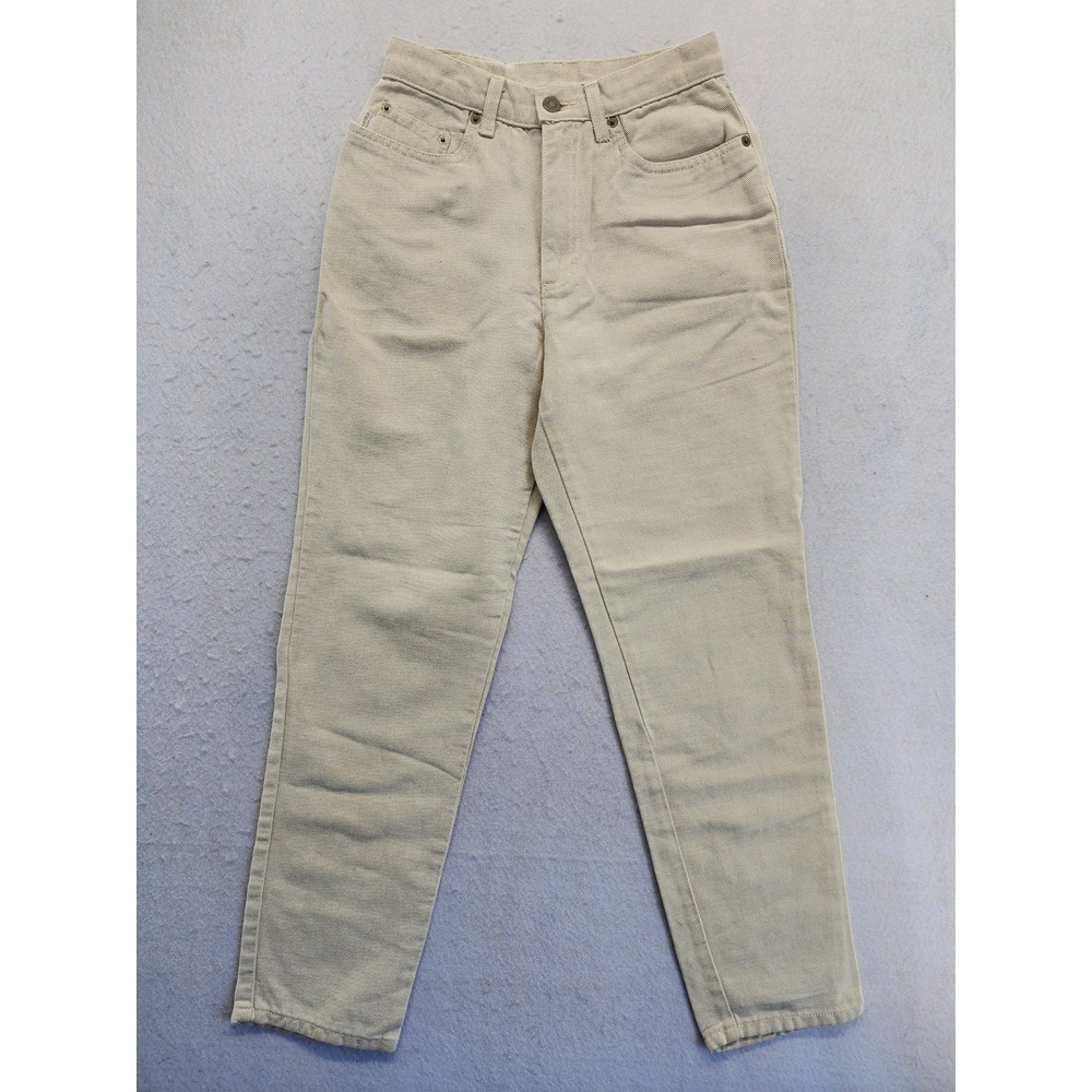 Ralph Lauren Beige Cotton Linen High Rise Straight Leg Jeans 2P Quiet Luxury